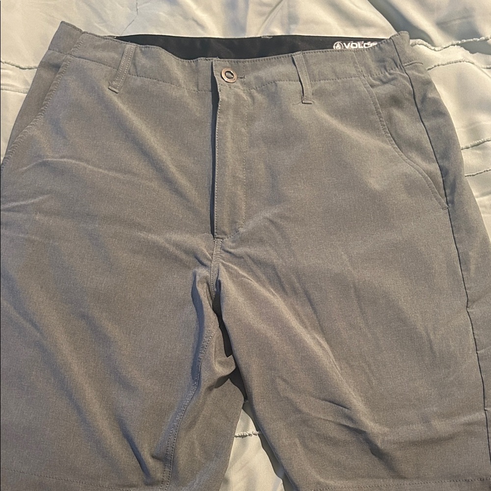 Volcom Men's Charcoal Flat Front Shorts